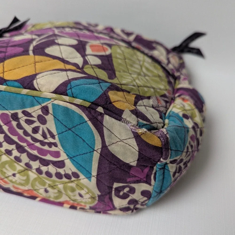 Vera Bradley Plum Crazy Quilted Cotton Crossbody Bag Purple Floral Adjustable